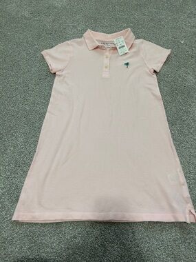 Crewcuts Light Pink Polo Dress with Palm Tree Detail